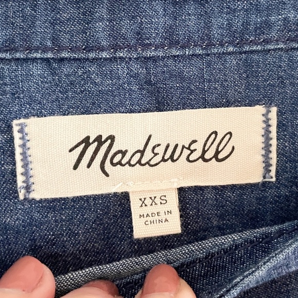 Madewell Women’s Herald Blouse Blue Denim Chambray Country Fringe XXS - Picture 4 of 10